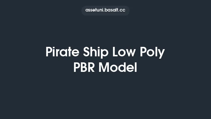 Pirate Ship Low Poly PBR Model Thumbnail