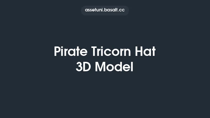 Pirate Tricorn Hat 3D Model Thumbnail