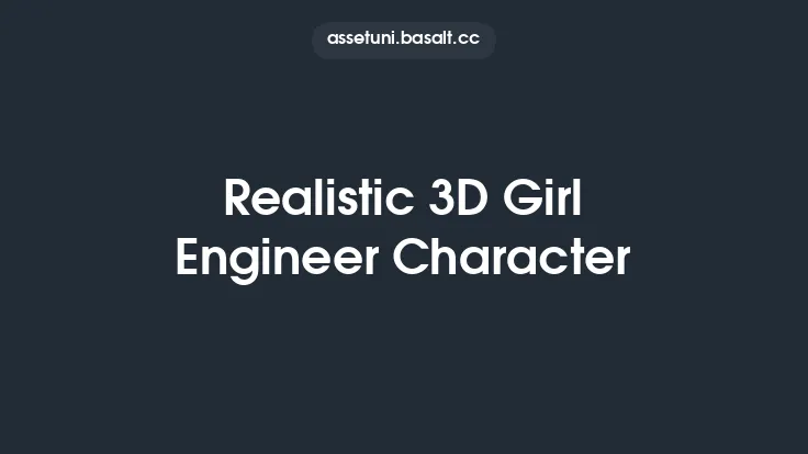 Realistic 3D Girl Engineer Character Thumbnail