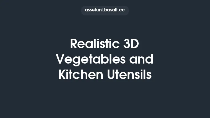Realistic 3D Vegetables and Kitchen Utensils Thumbnail
