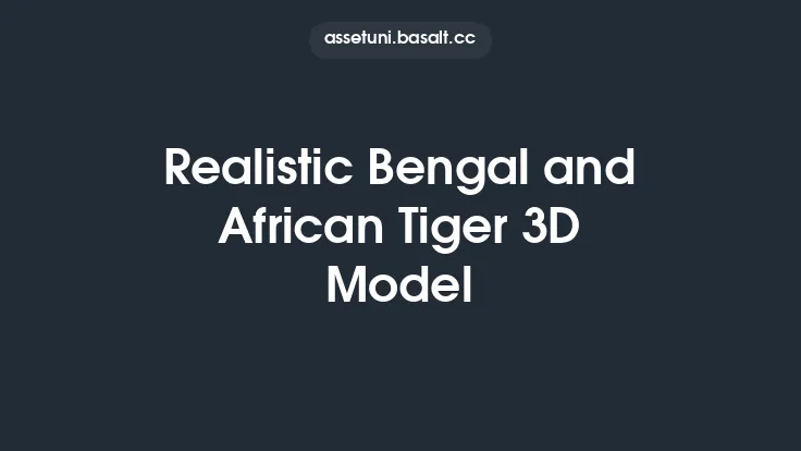 Realistic Bengal and African Tiger 3D Model Thumbnail