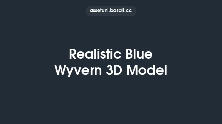 Realistic Blue Wyvern 3D Model Thumbnail