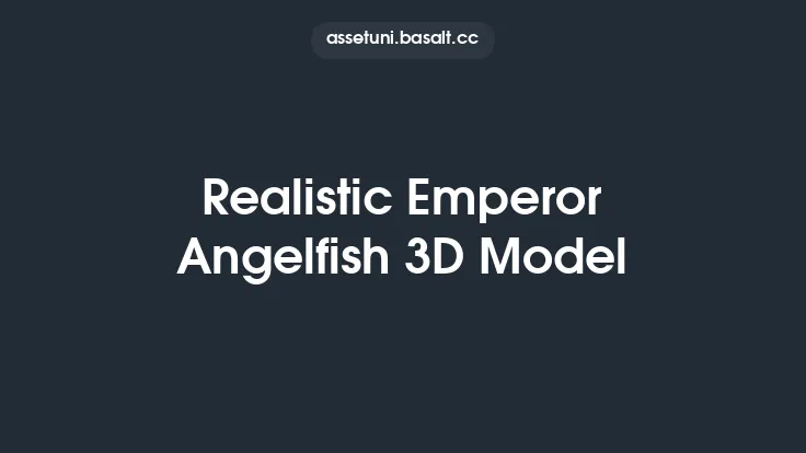 Realistic Emperor Angelfish 3D Model Thumbnail