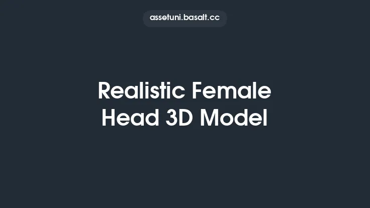 Realistic Female Head 3D Model Thumbnail