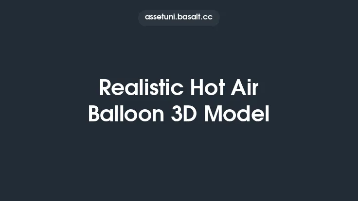 Realistic Hot Air Balloon 3D Model Thumbnail