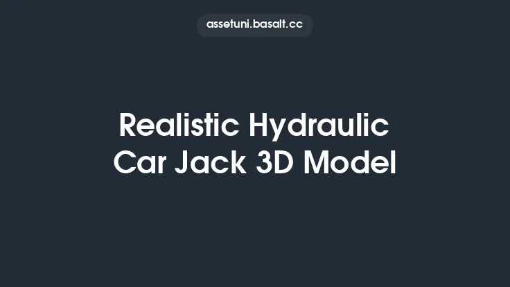 Realistic Hydraulic Car Jack 3D Model Thumbnail