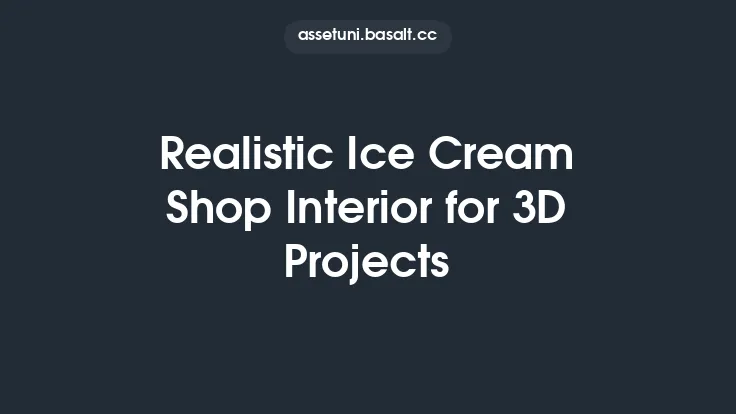 Realistic Ice Cream Shop Interior for 3D Projects Thumbnail