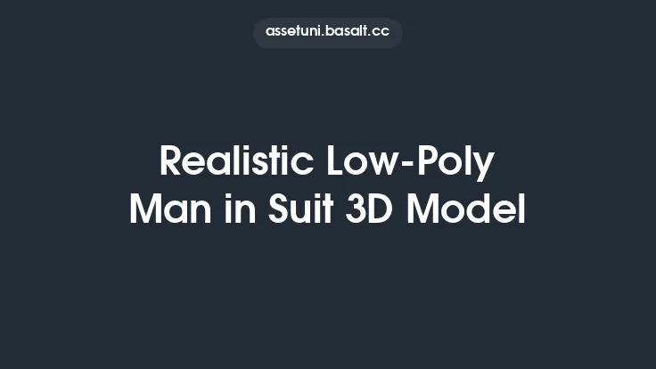 Realistic Low-Poly Man in Suit 3D Model Thumbnail