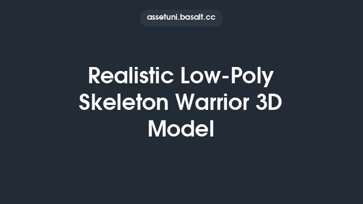 Realistic Low-Poly Skeleton Warrior 3D Model Thumbnail