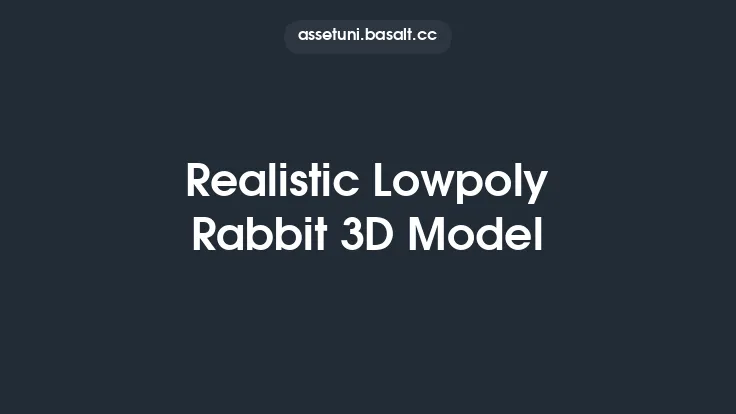 Realistic Lowpoly Rabbit 3D Model Thumbnail