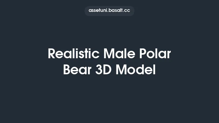 Realistic Male Polar Bear 3D Model Thumbnail