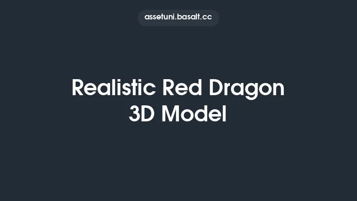 Realistic Red Dragon 3D Model Thumbnail