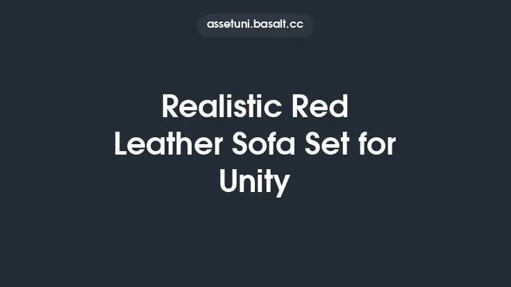 Realistic Red Leather Sofa Set for Unity Thumbnail