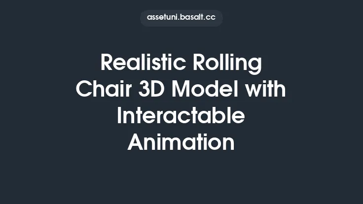 Realistic Rolling Chair 3D Model with Interactable Animation Thumbnail