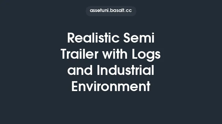 Realistic Semi Trailer with Logs and Industrial Environment Thumbnail
