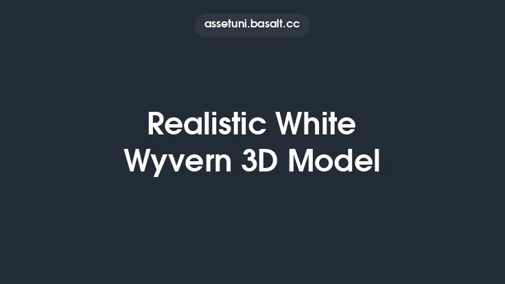 Realistic White Wyvern 3D Model Thumbnail