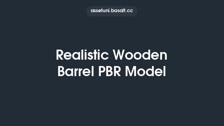 Realistic Wooden Barrel PBR Model Thumbnail