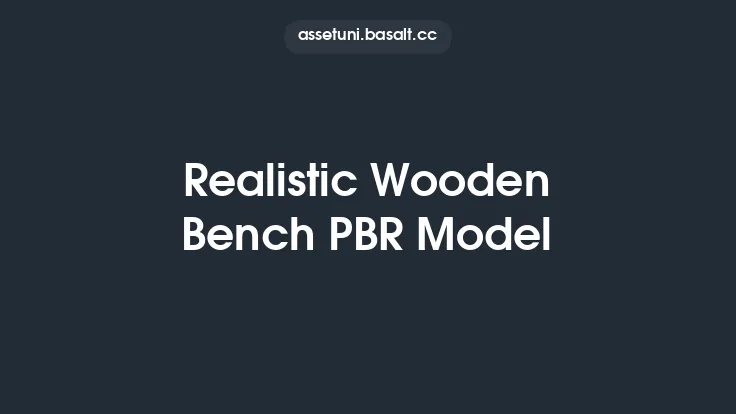 Realistic Wooden Bench PBR Model Thumbnail