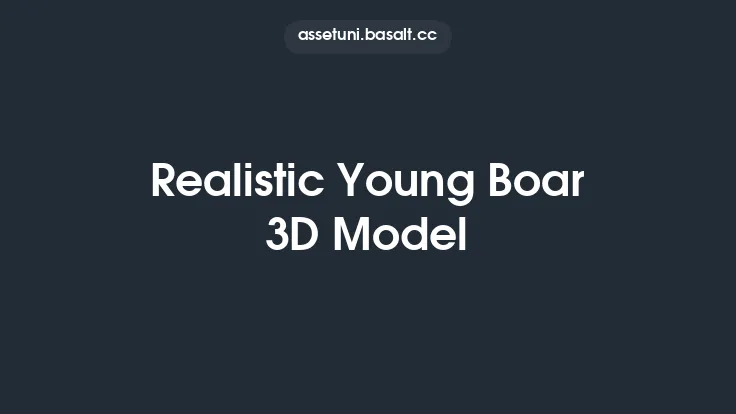 Realistic Young Boar 3D Model Thumbnail