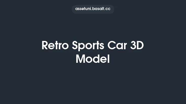 Retro Sports Car 3D Model Thumbnail