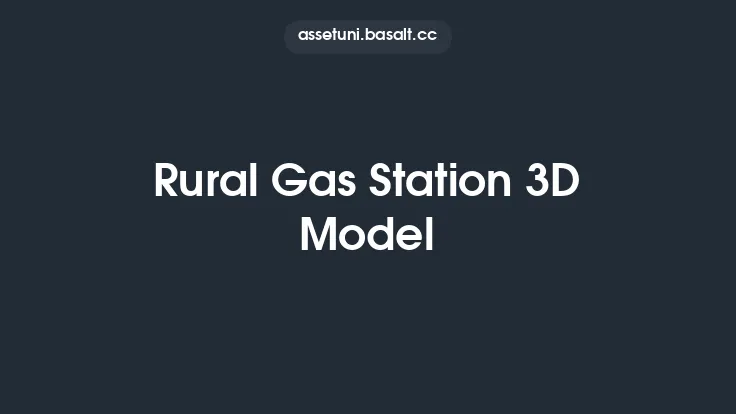 Rural Gas Station 3D Model Thumbnail