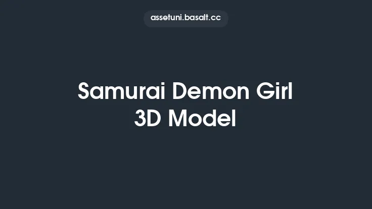 Samurai Demon Girl 3D Model Thumbnail