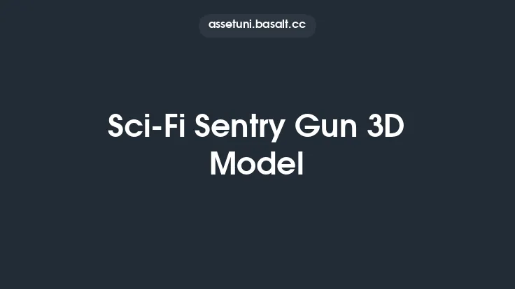 Sci-Fi Sentry Gun 3D Model Thumbnail