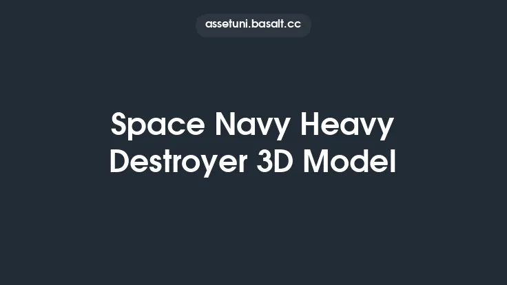 Space Navy Heavy Destroyer 3D Model Thumbnail