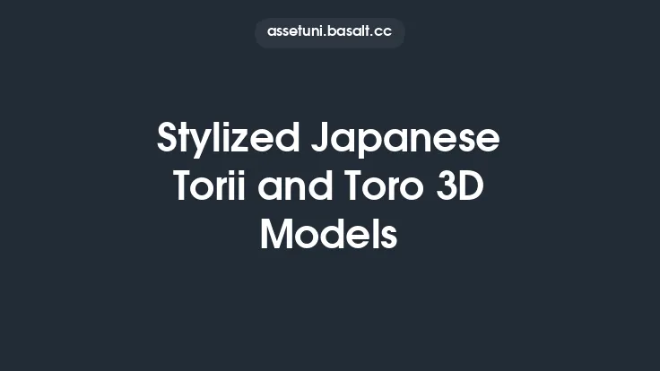 Stylized Japanese Torii and Toro 3D Models Thumbnail