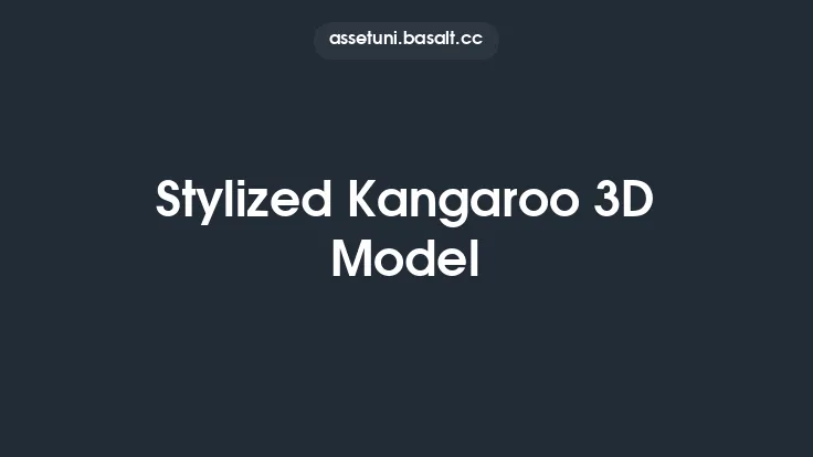 Stylized Kangaroo 3D Model Thumbnail