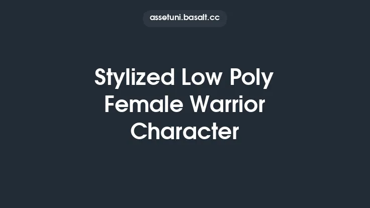 Stylized Low Poly Female Warrior Character Thumbnail