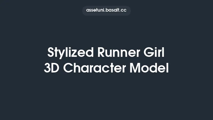 Stylized Runner Girl 3D Character Model Thumbnail