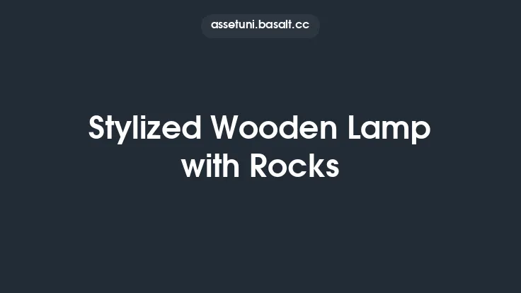 Stylized Wooden Lamp with Rocks Thumbnail