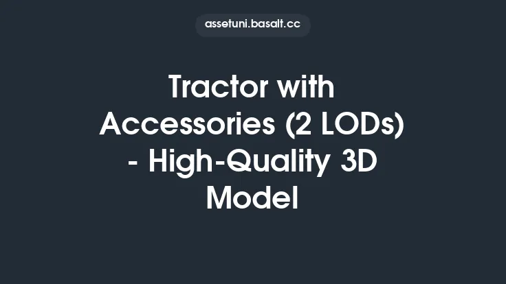 Tractor with Accessories (2 LODs) - High-Quality 3D Model Thumbnail