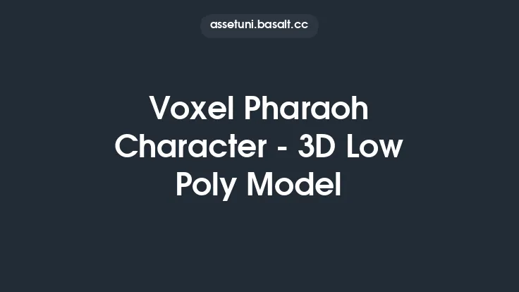 Voxel Pharaoh Character - 3D Low Poly Model Thumbnail