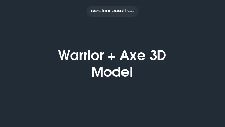 Warrior + Axe 3D Model Thumbnail