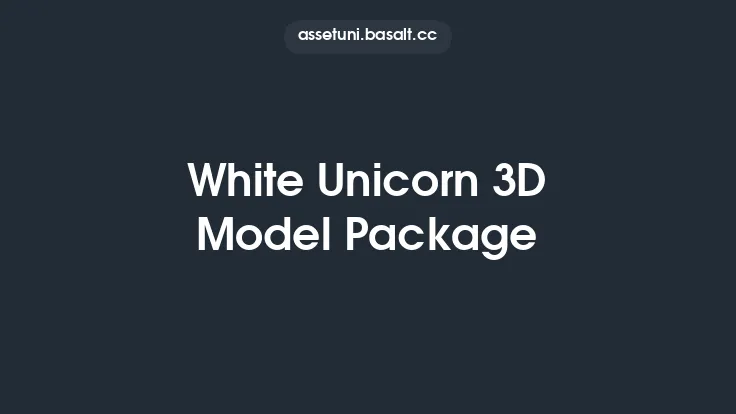 White Unicorn 3D Model Package Thumbnail