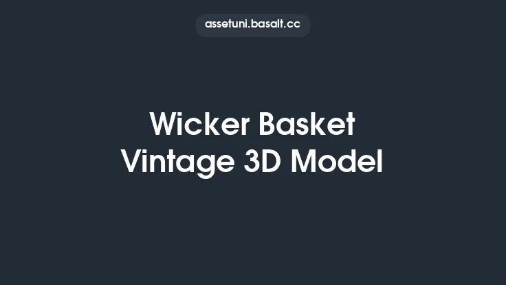 Wicker Basket Vintage 3D Model Thumbnail