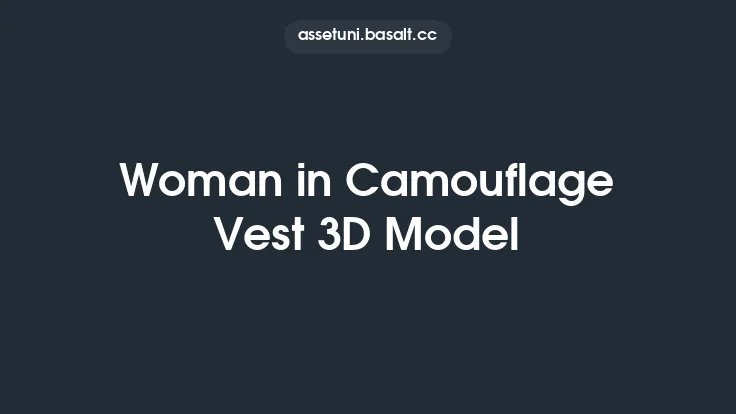 Woman in Camouflage Vest 3D Model Thumbnail