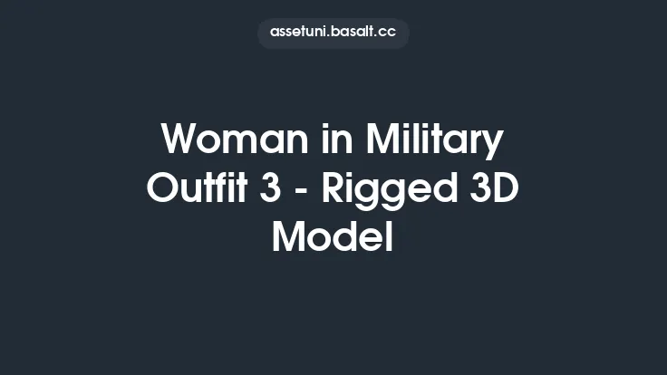 Woman in Military Outfit 3 - Rigged 3D Model Thumbnail