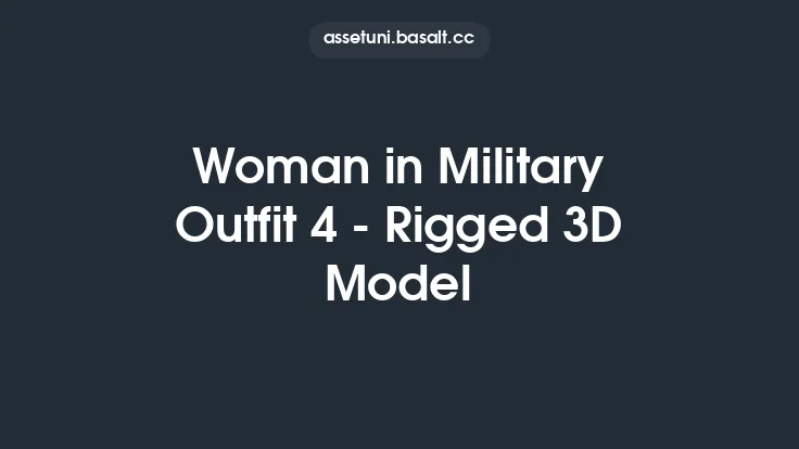 Woman in Military Outfit 4 - Rigged 3D Model Thumbnail