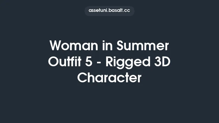 Woman in Summer Outfit 5 - Rigged 3D Character Thumbnail