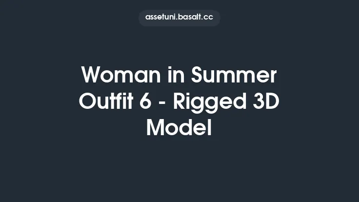 Woman in Summer Outfit 6 - Rigged 3D Model Thumbnail