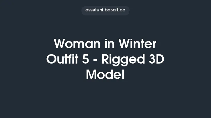 Woman in Winter Outfit 5 - Rigged 3D Model Thumbnail