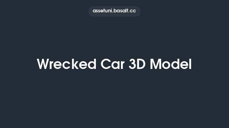 Wrecked Car 3D Model Thumbnail